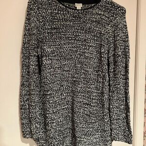 Chico's Zenergy Black and White Spec / Tweed Tunic